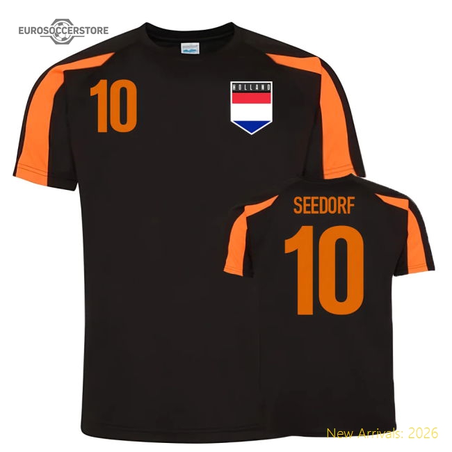 Clarence Seedorf Holland Sports Training Jersey (Black)-Football Jersey Hub