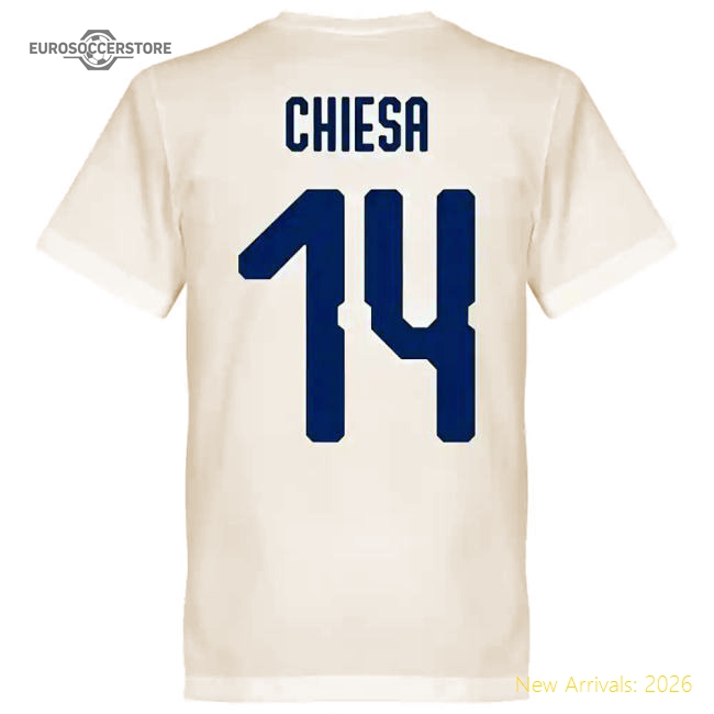 Italy Chiesa 14 Team T-Shirt - White-Vantage Point Soccer