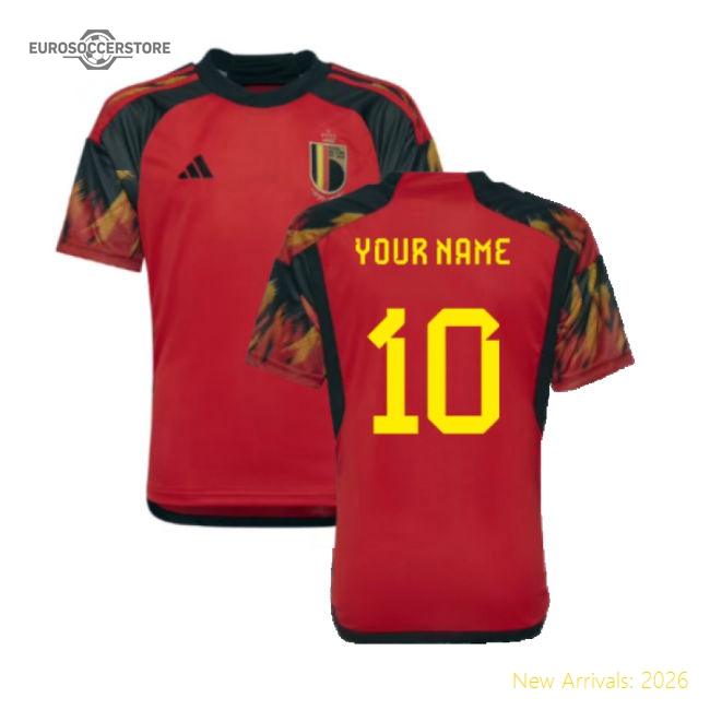 2022-2023 Belgium Home Shirt (Kids) (Your Name)-Vantage Point Soccer