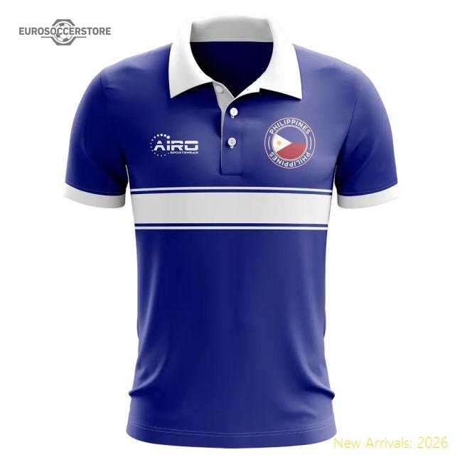 Philippines Concept Stripe Polo Shirt (Blue)-Vantage Point Soccer