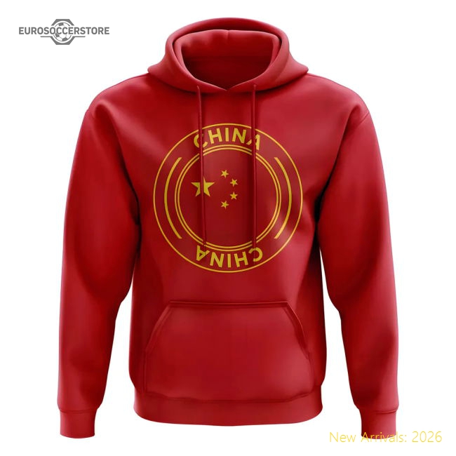 China Football Badge Hoodie (Red)-Vantage Point Soccer