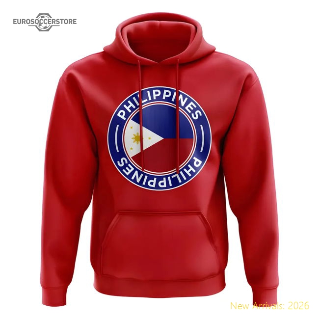 Philippines Football Badge Hoodie (Red)-Vantage Point Soccer