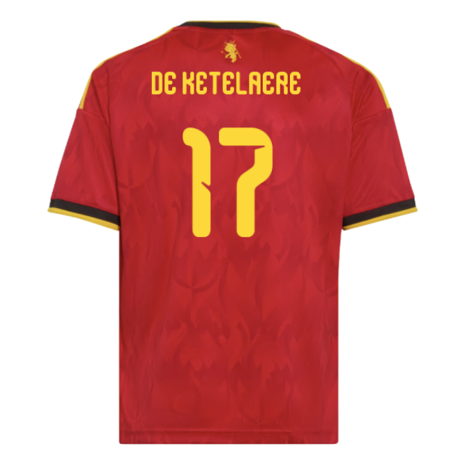 2026-2027 Belgium Home Shirt (Kids) (De Ketelaere 17)-Vantage Point Soccer
