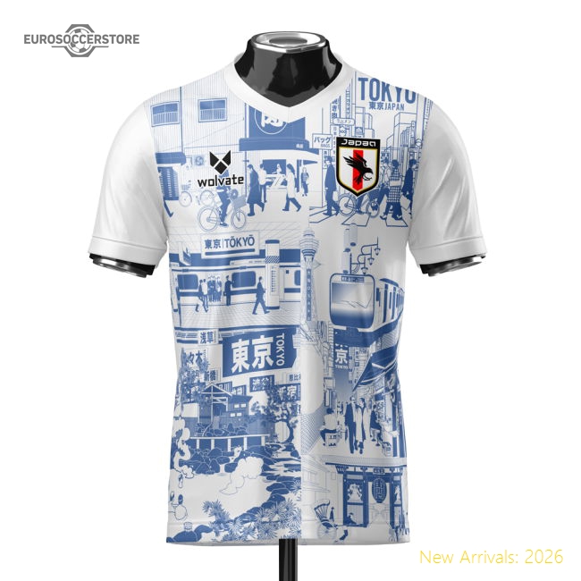 Japan Tokyo Heritage Football Jersey Blue (Wolvate) Adult Short Sleeve-Vantage Point Soccer