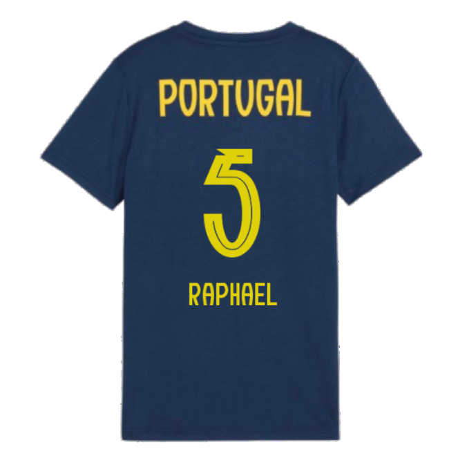 2025-2026 Portugal Casuals Tee (Persian Blue) - Kids (Raphael 5)-Vantage Point Soccer