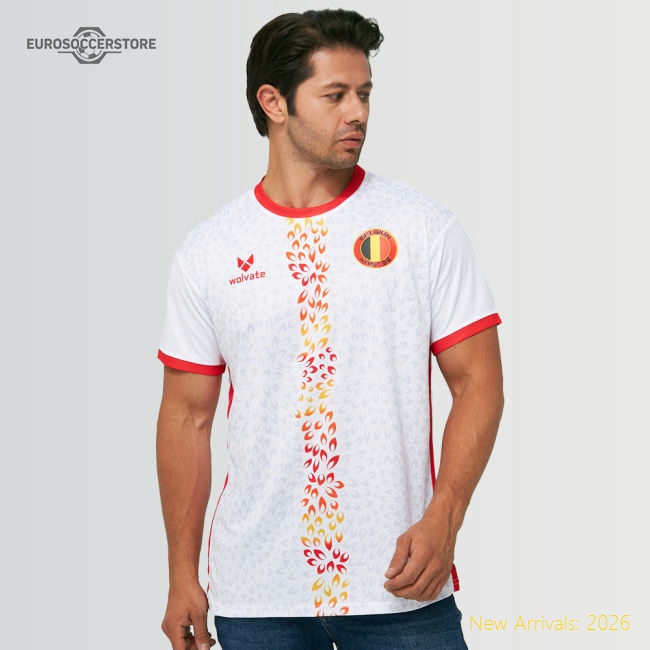 Belgium Legacy Football Jersey White (Wolvate) Adult Short Sleeve-Vantage Point Soccer