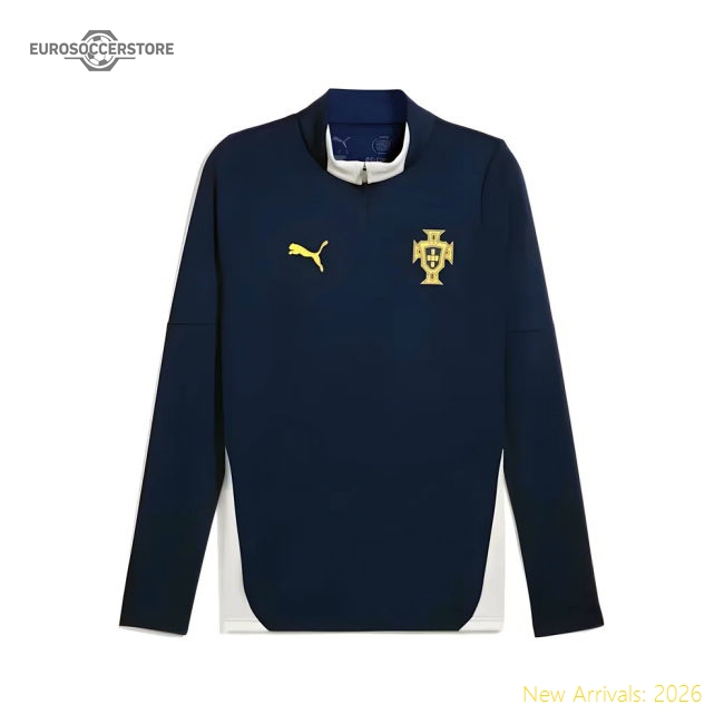 2025-2026 Portugal Training 1/4 Zip Top (Persian Blue)-Vantage Point Soccer