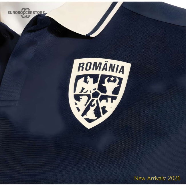 2025-2026 Romania Presentation Polo Shirt (Navy)-Vantage Point Soccer