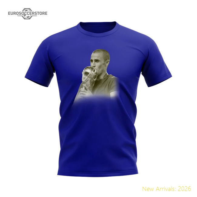 Fabio Cannavaro Italy Legend T-Shirt (Blue)-Vantage Point Soccer