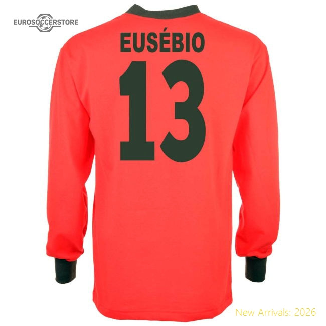 Portugal 1966 World Cup Eusebio 13 Retro Football Shirt-Vantage Point Soccer