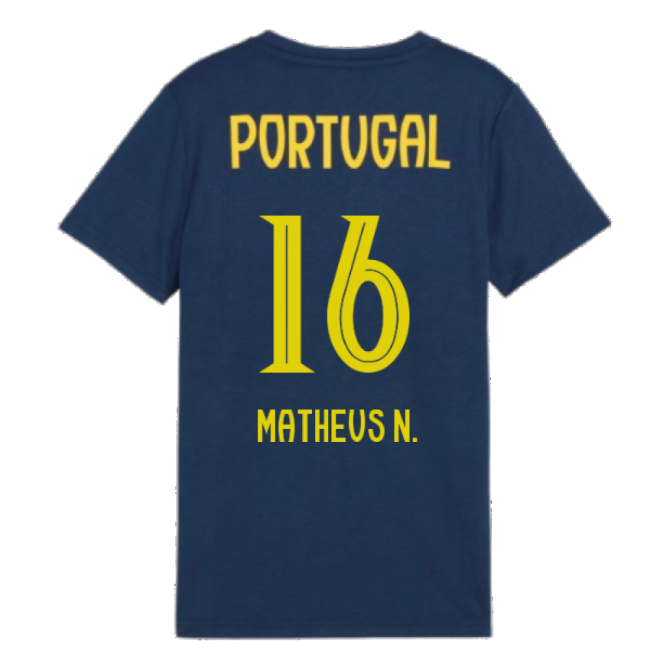 2025-2026 Portugal Casuals Tee (Persian Blue) - Kids (Matheus N. 16)-Vantage Point Soccer