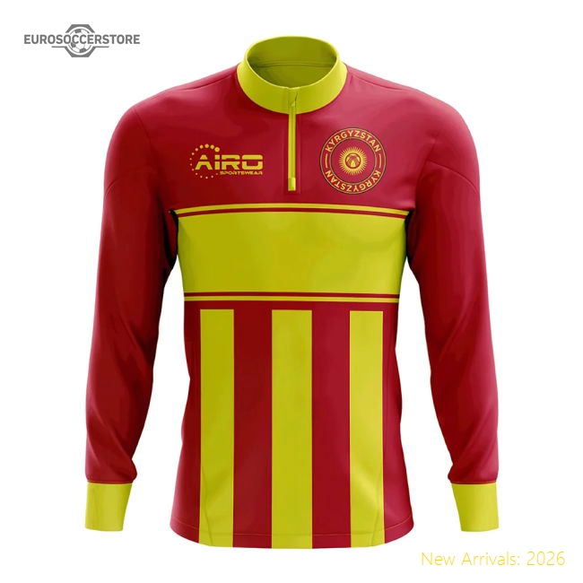 Kyrgyzstan Concept Football Half Zip Midlayer Top (Red-Yellow)-Football Shirts Shop