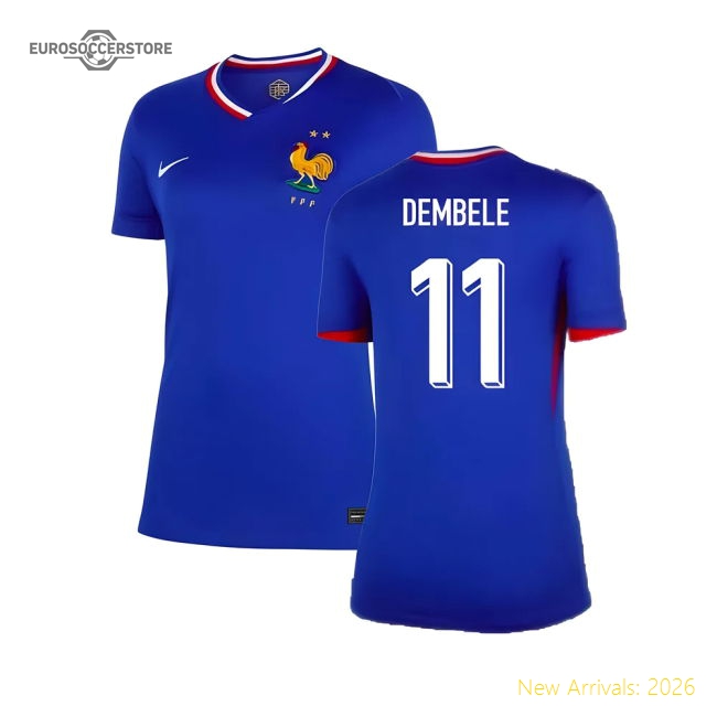2024-2025 France Home Shirt (Womens) (Dembele 11)-Vantage Point Soccer