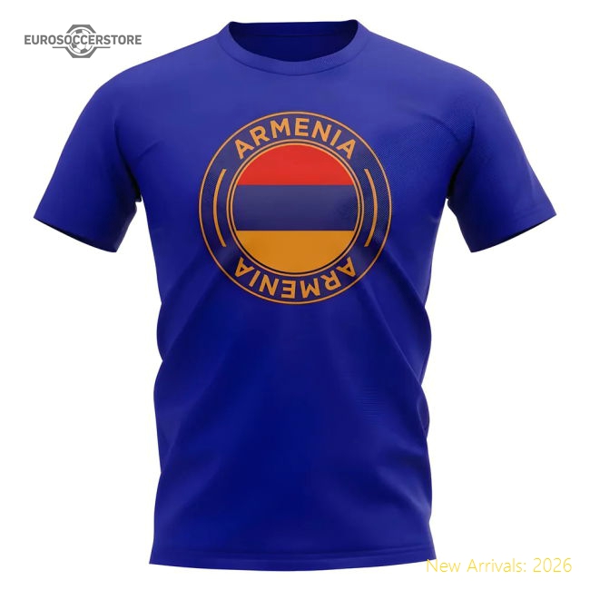 Armenia Football Badge T-Shirt (Royal)-Vantage Point Soccer