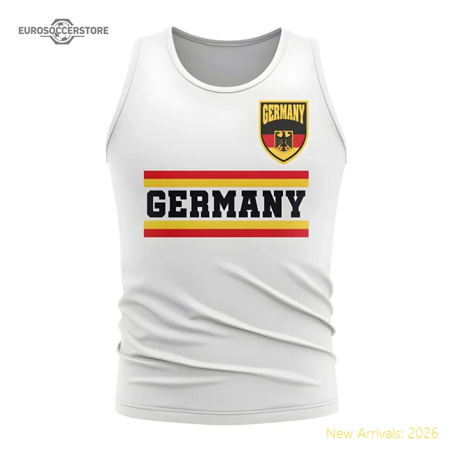 Germany Core Football Country Sleeveless Tee (White)-Vantage Point Soccer