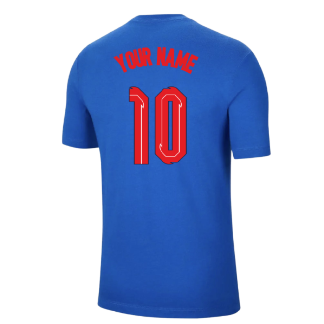 2020-2021 England Evergreen Crest Tee (Sport Royal) - Kids (Your Name)-Vantage Point Soccer