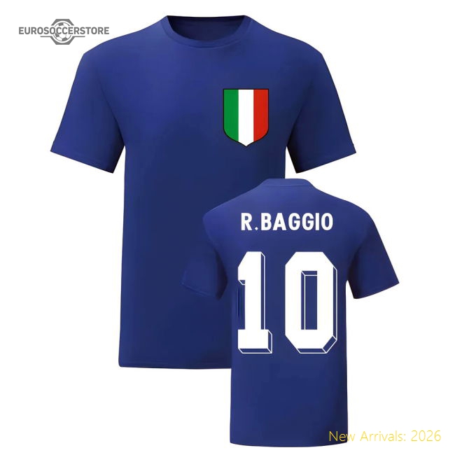 Robert Baggio Italy National Hero Tee\'s (Blue)-Vantage Point Soccer