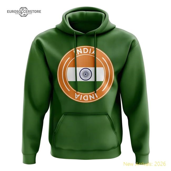 India Football Badge Hoodie (Green)-Vantage Point Soccer
