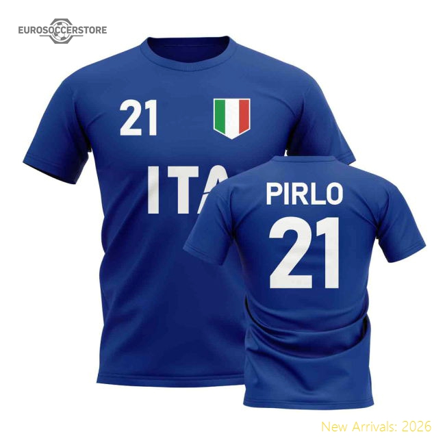 Andrea Pirlo Country Code Hero T-Shirt (Blue)-Vantage Point Soccer