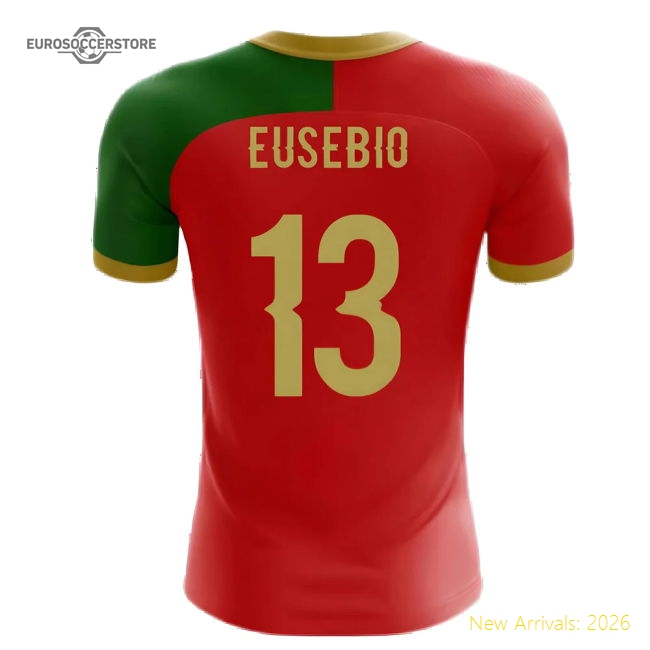 2025-2026 Portugal Flag Home Concept Football Shirt (Eusebio 13)-Vantage Point Soccer