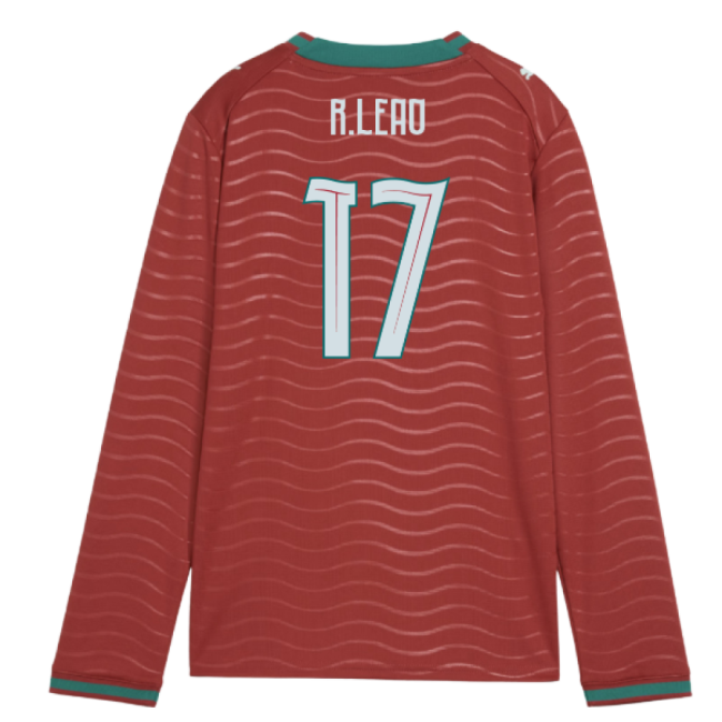 2026-2027 Portugal Long Sleeve Home Shirt (Kids) (R.Leao 17)-Vantage Point Soccer