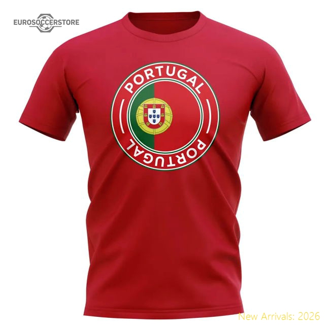 Portugal Football Badge T-Shirt (Red)-Vantage Point Soccer