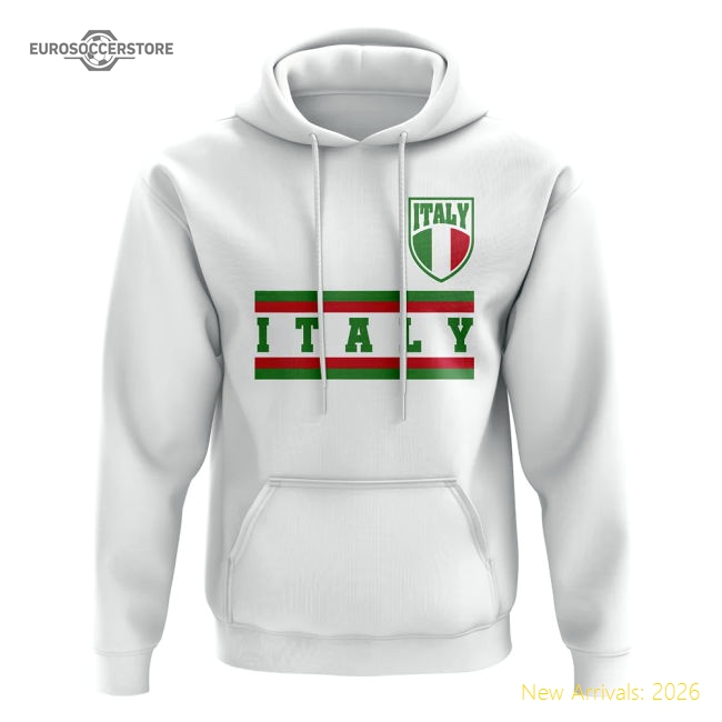 Italy Core Football Country Hoody (White)-Vantage Point Soccer