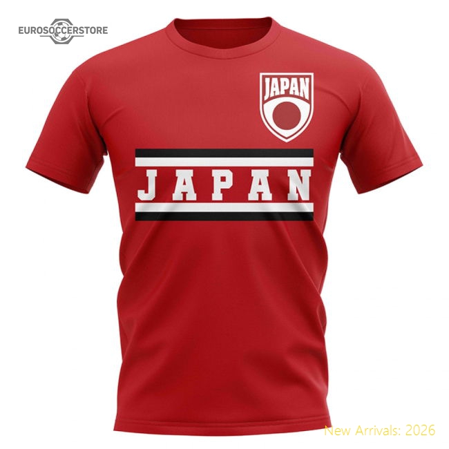 Japan Core Football Country T-Shirt (Red)-Vantage Point Soccer