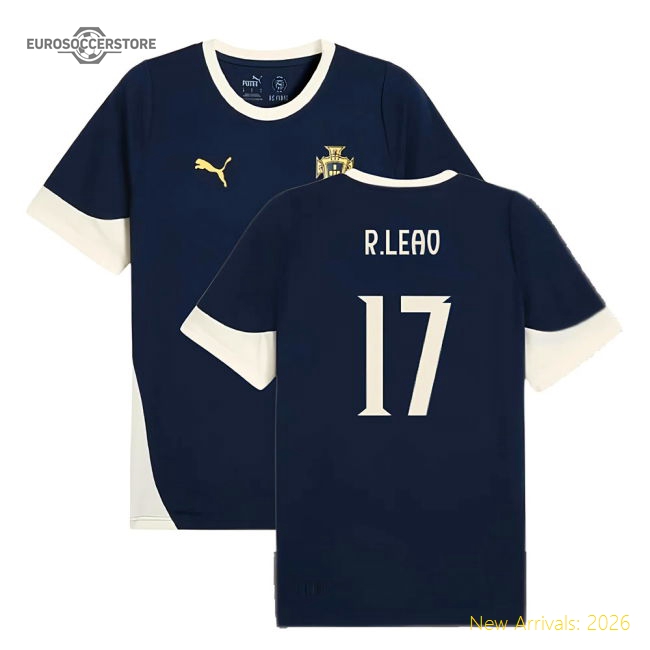 2025-2026 Portugal Training Jersey (Persian Blue) (R.Leao 17)-Vantage Point Soccer