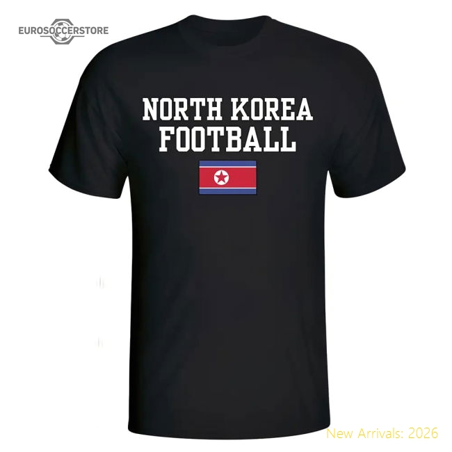North Korea Football T-Shirt - Black-Vantage Point Soccer