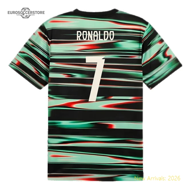 2025-2026 Portugal Prematch SS Jersey (Black) (Ronaldo 7)-Vantage Point Soccer