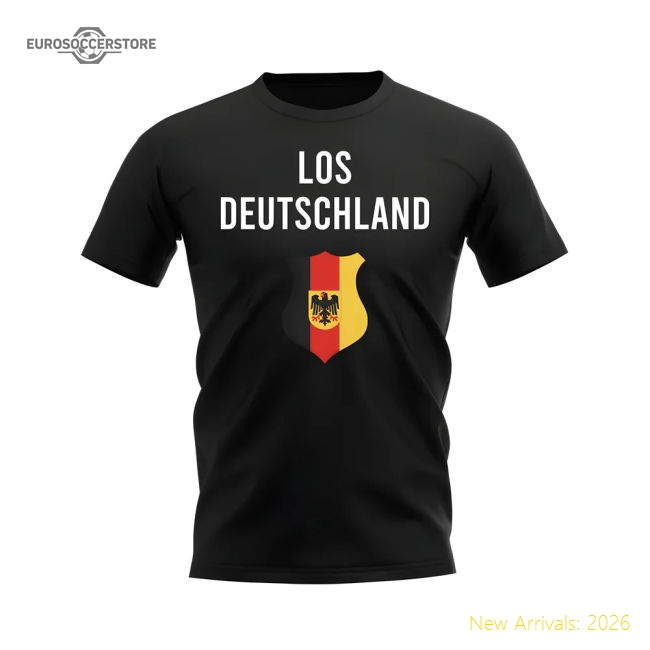Los Deutschland Germany Fans Phrase T-shirt (Black)-Vantage Point Soccer