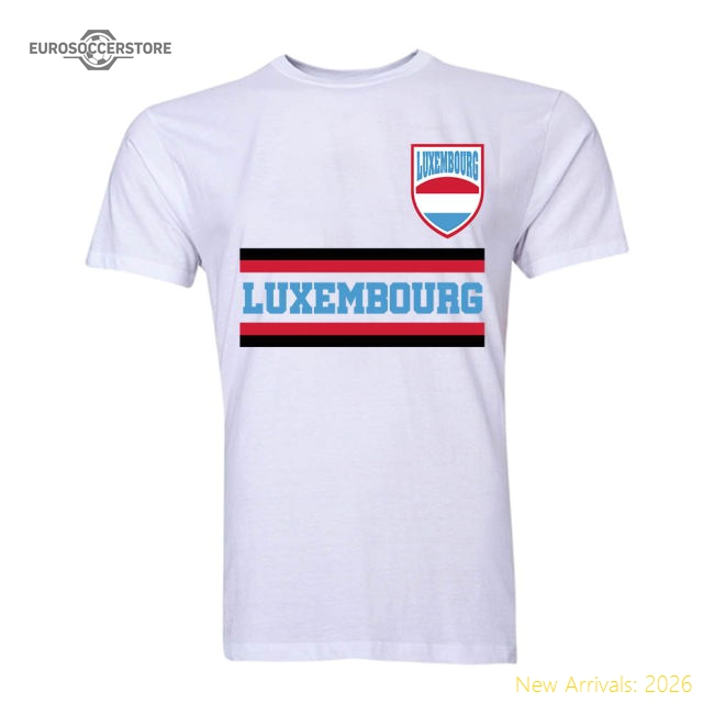 Luxembourg Core Football Country T-Shirt (White)-Football Shirts Shop