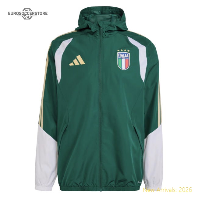 2026-2027 Italy Allweather Jacket (Green)-Vantage Point Soccer