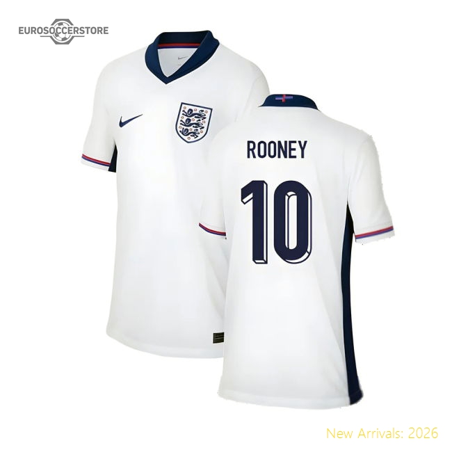 2024-2025 England Home Shirt (Kids) (Rooney 10)-Vantage Point Soccer