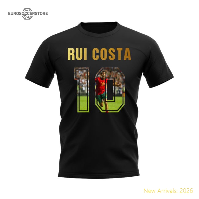 Rui Costa Name And Number Portugal T-Shirt (Black)-Vantage Point Soccer