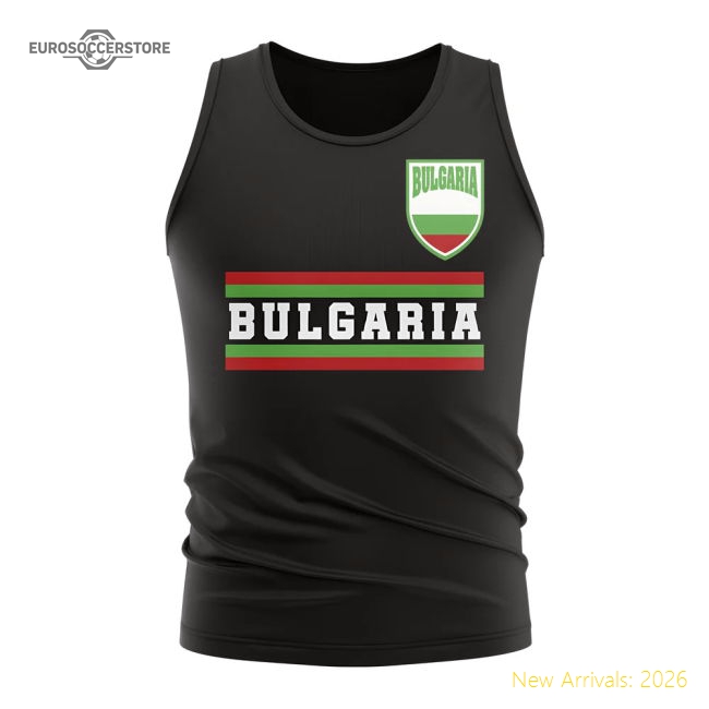 Bulgaria Core Football Country Sleeveless Tee (Black)-Vantage Point Soccer
