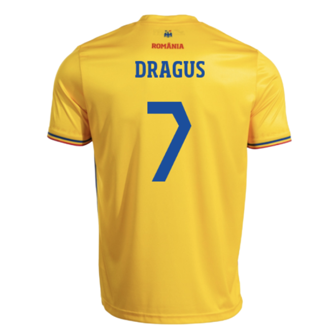 2025-2026 Romania Home Replica Shirt (Kids) (Dragus 7)-Vantage Point Soccer