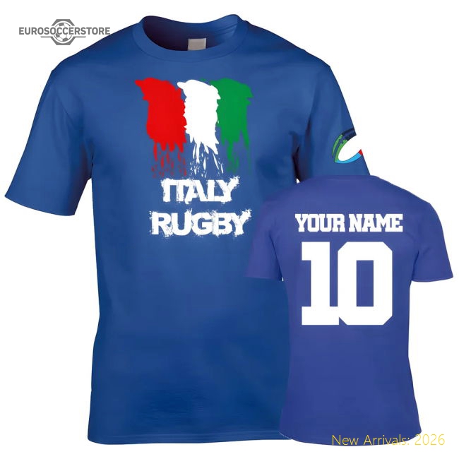 Italy Country Rugby T-Shirt (Your Name)-Vantage Point Soccer