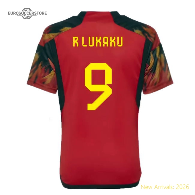 2022-2023 Belgium Home Shirt (Kids) (R Lukaku 9)-Vantage Point Soccer