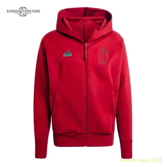 2024-2025 Belgium Travel Full Zip Hoody (Burgundy)-Vantage Point Soccer