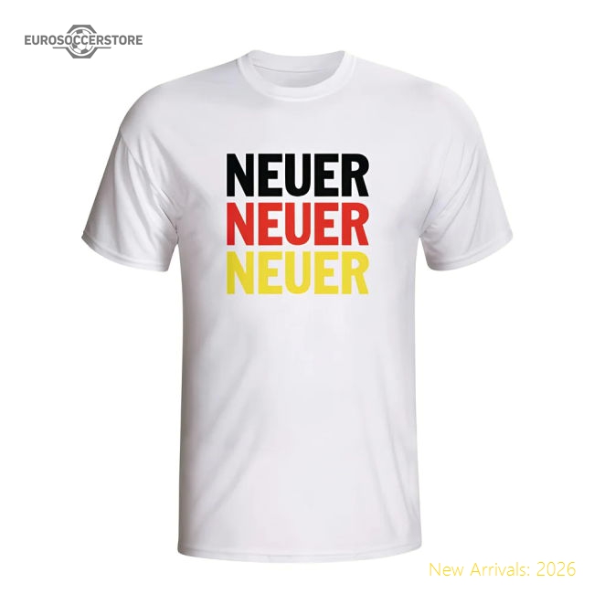 Manuel Neuer Germany Player Flag T-shirt (white)-Vantage Point Soccer