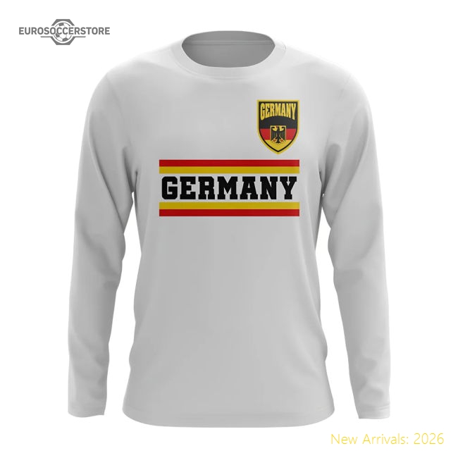 Germany Core Football Country Long Sleeve T-Shirt (White)-Vantage Point Soccer