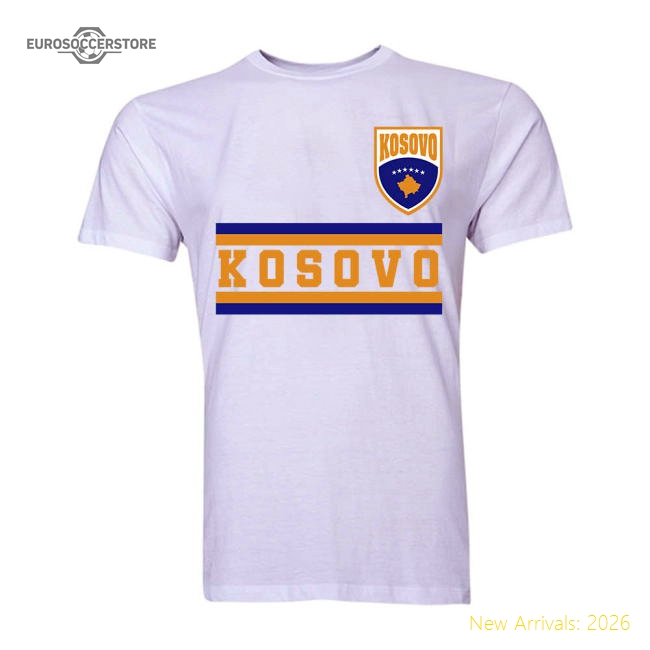 Kosovo Core Football Country T-Shirt (White)-Football Shirts Shop