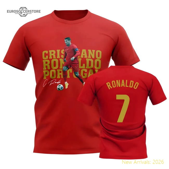 Cristiano Ronaldo Portugal Player Tee (Red)-Vantage Point Soccer