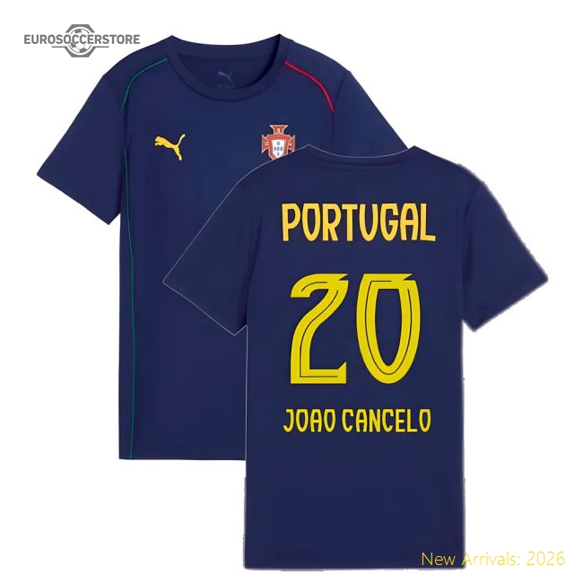 2025-2026 Portugal Casuals Tee (Persian Blue) - Kids (Joao Cancelo 20)-Vantage Point Soccer