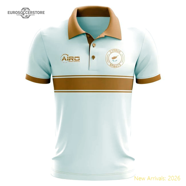 Cyprus Concept Stripe Polo Shirt (White)-Vantage Point Soccer