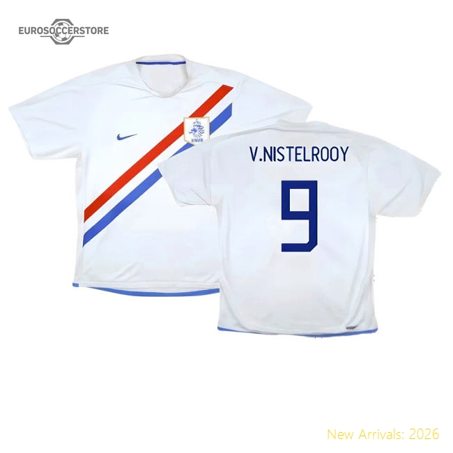 Holland 2006-08 Away Shirt ((Very Good) S) (V.Nistelrooy 9)-Football Jersey Hub