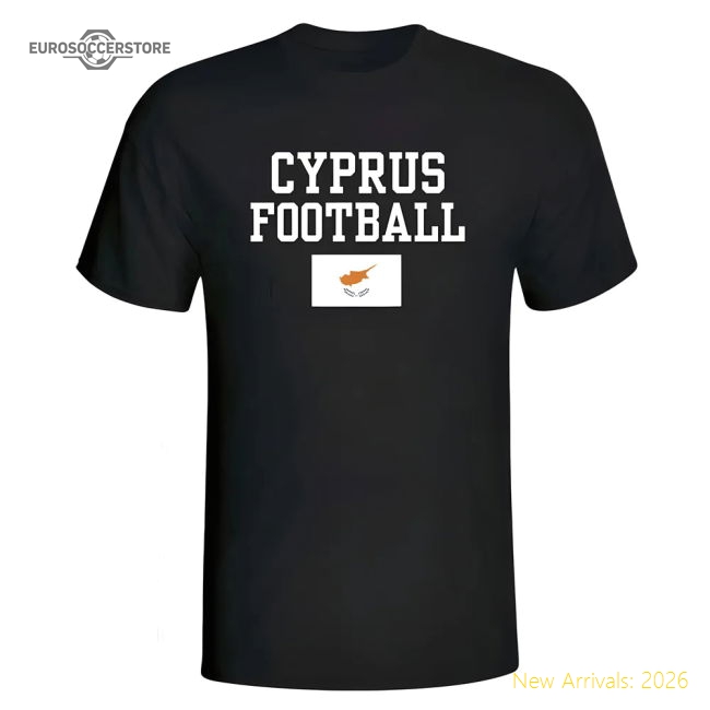 Cyprus Football T-Shirt - Black-Vantage Point Soccer