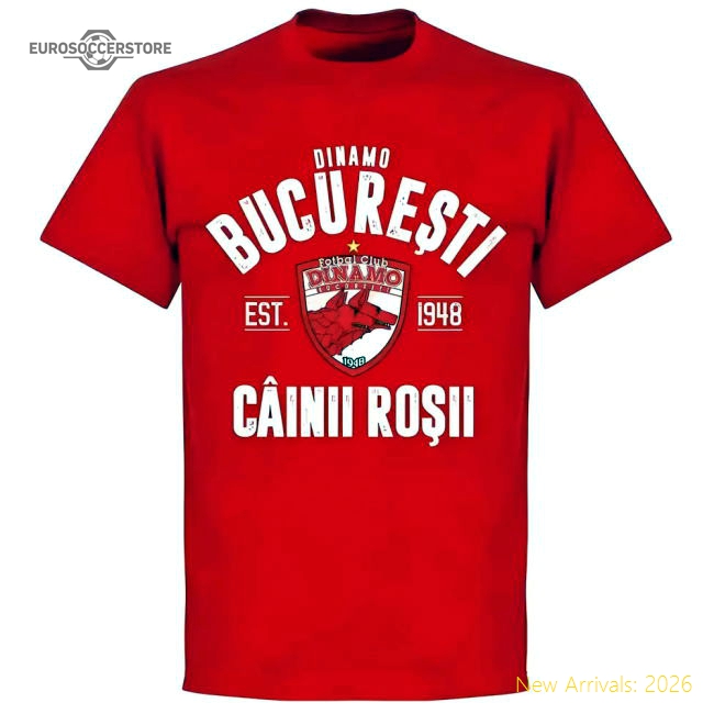 Dinamo Bucharest Established T-shirt - Red-Vantage Point Soccer